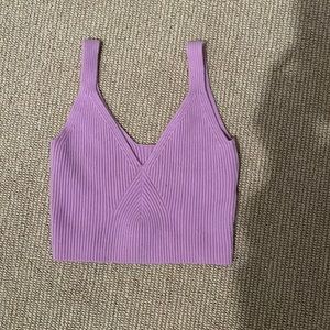 Lavender cashmere crop top